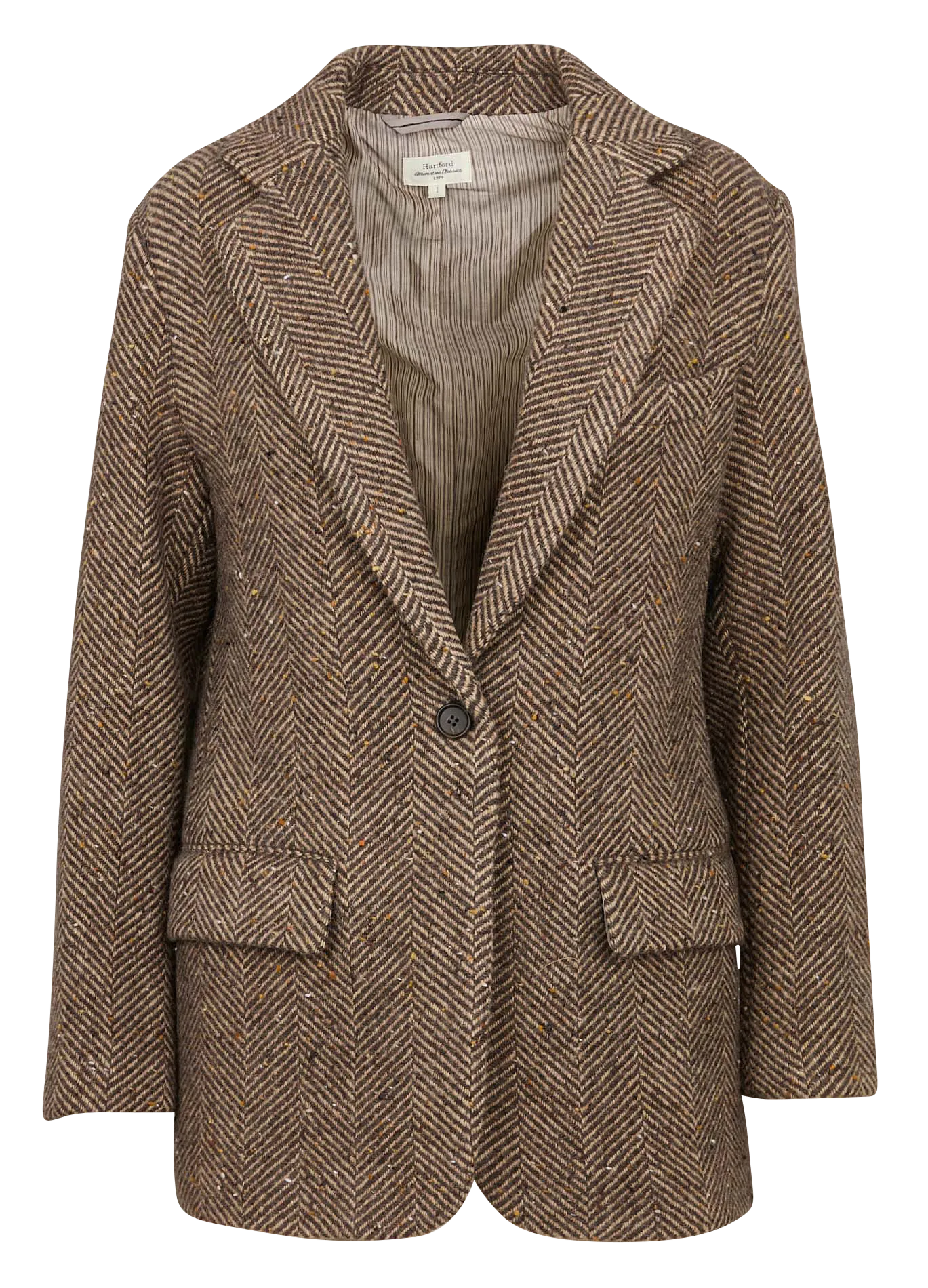  HARTFORD   VITTORIO - Giacca diritta jacquard in misto lana | Marrone