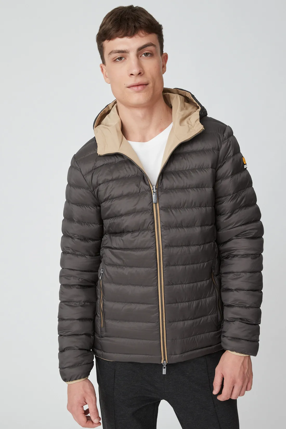 HENRY – Piumino beige e marrone reversibile