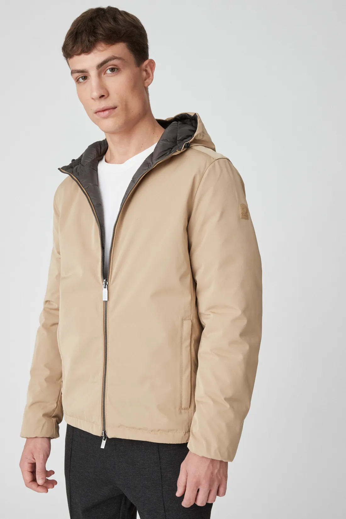 HENRY – Piumino beige e marrone reversibile