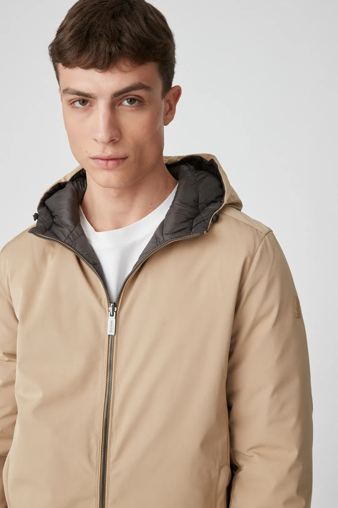 HENRY – Piumino beige e marrone reversibile