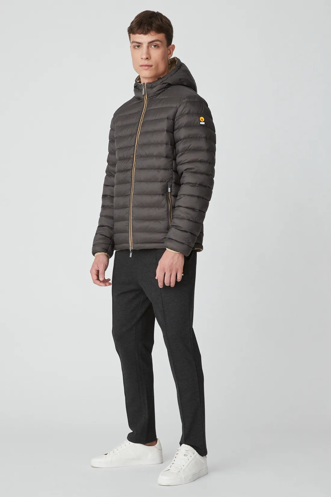 HENRY – Piumino beige e marrone reversibile
