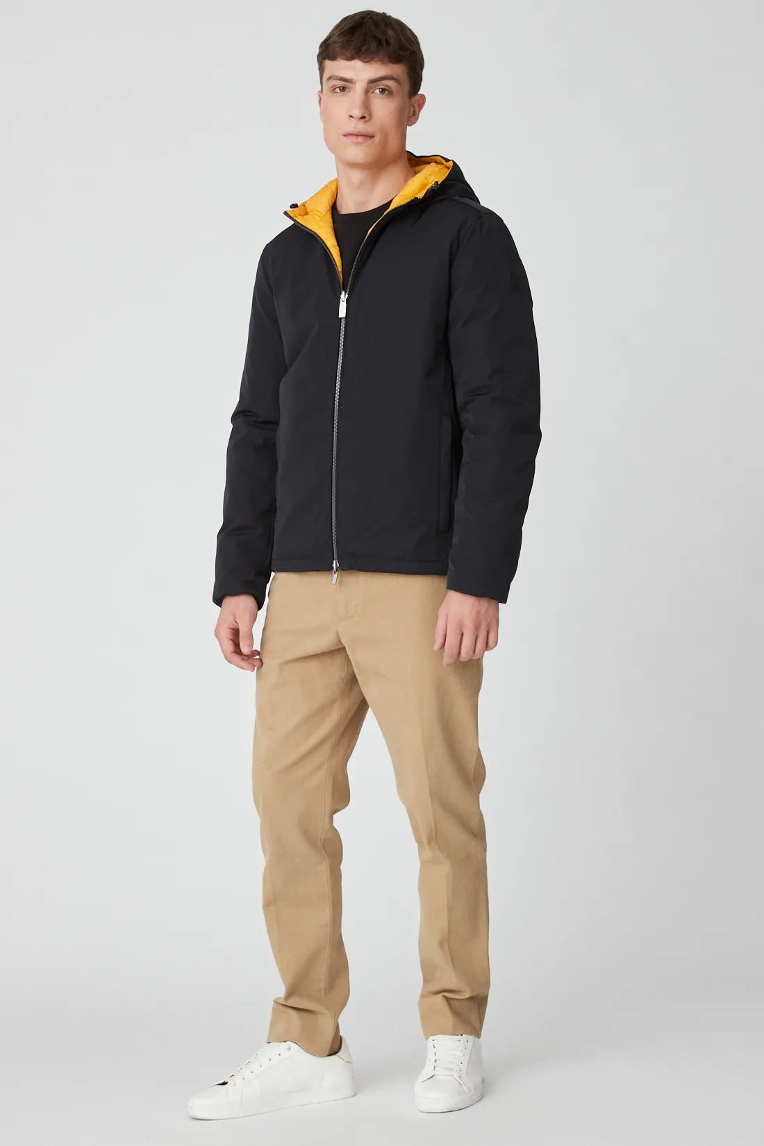 HENRY – Piumino nero e giallo reversibile