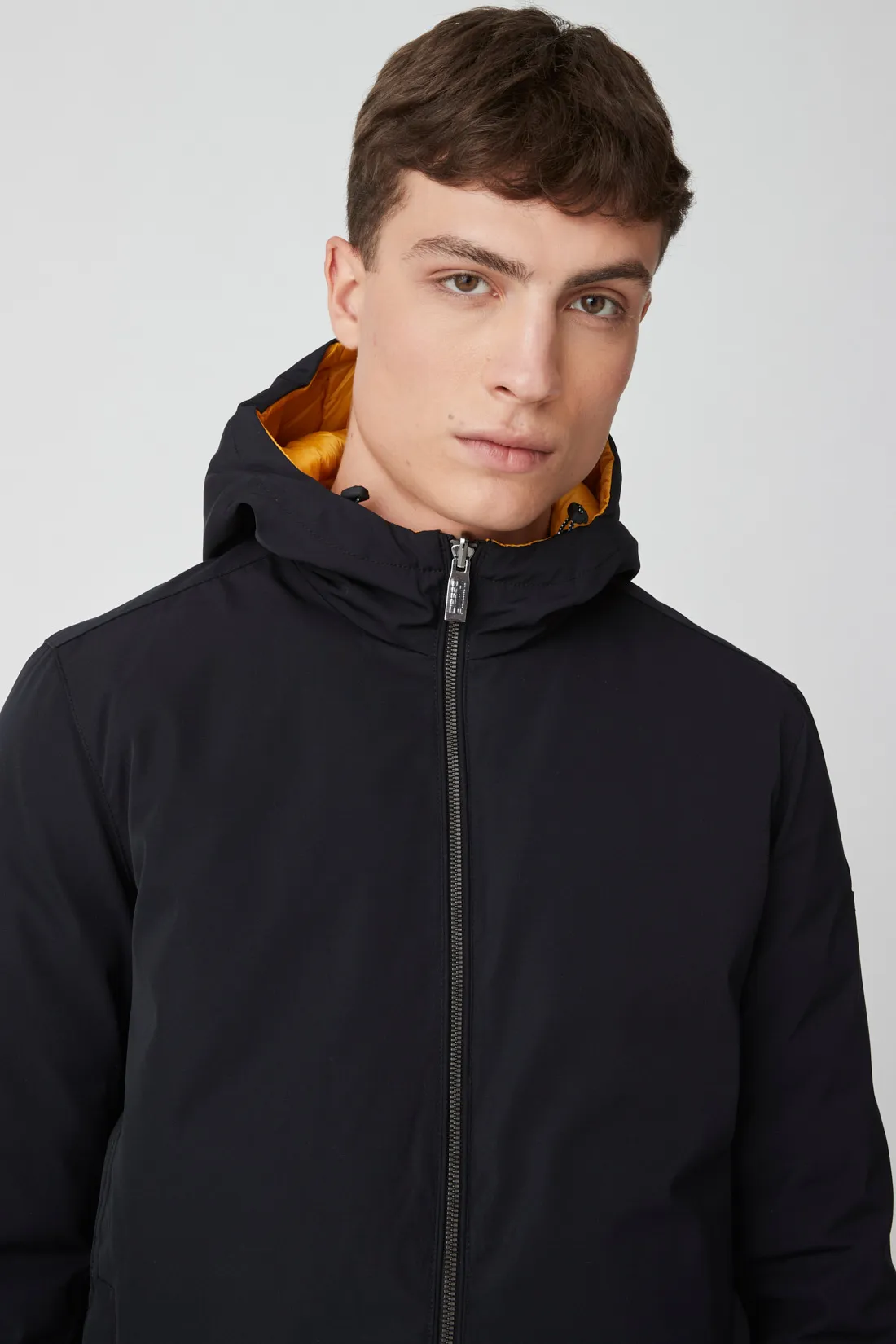 HENRY – Piumino nero e giallo reversibile
