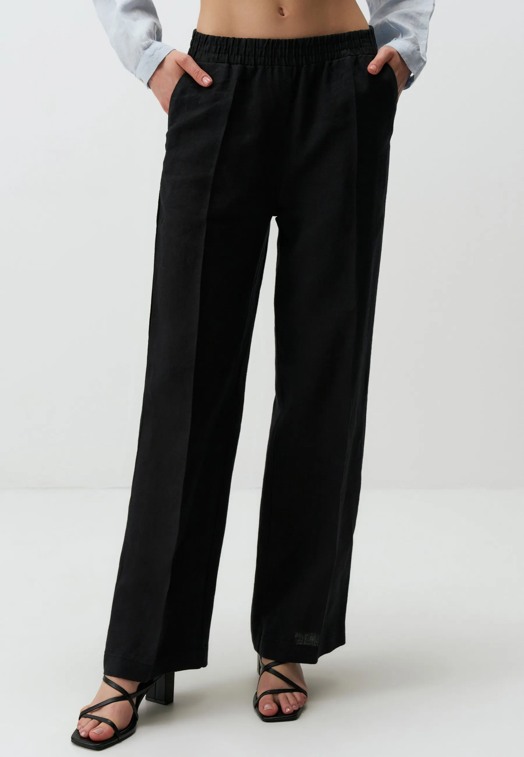 HIGH WAIST WIDE LEG - Pantaloni