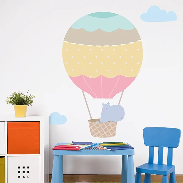 Il palloncino ippopotamo - ADESIVI BAMBINI