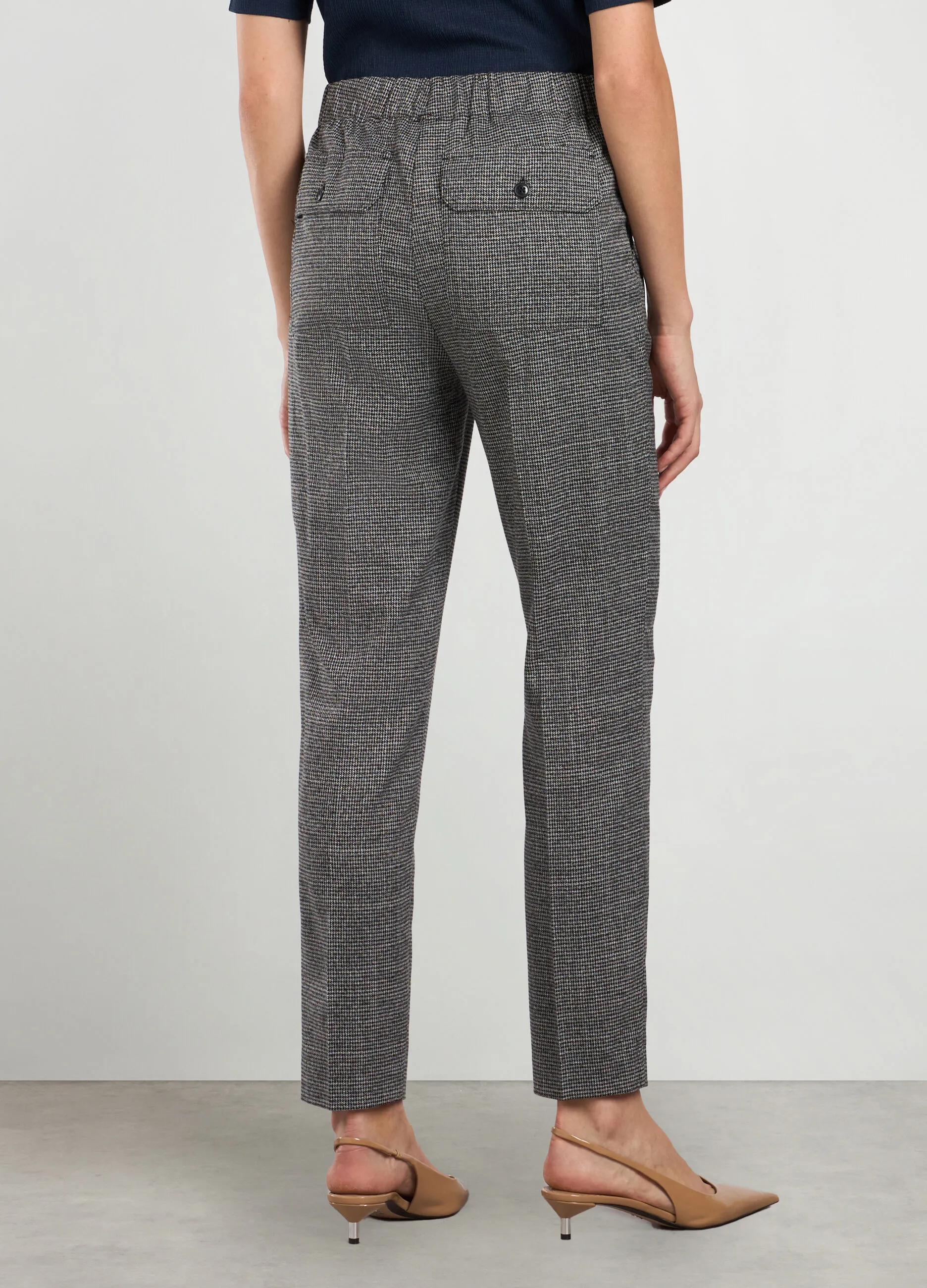 IWIE  Pantaloni micro quadri in misto viscosa donna