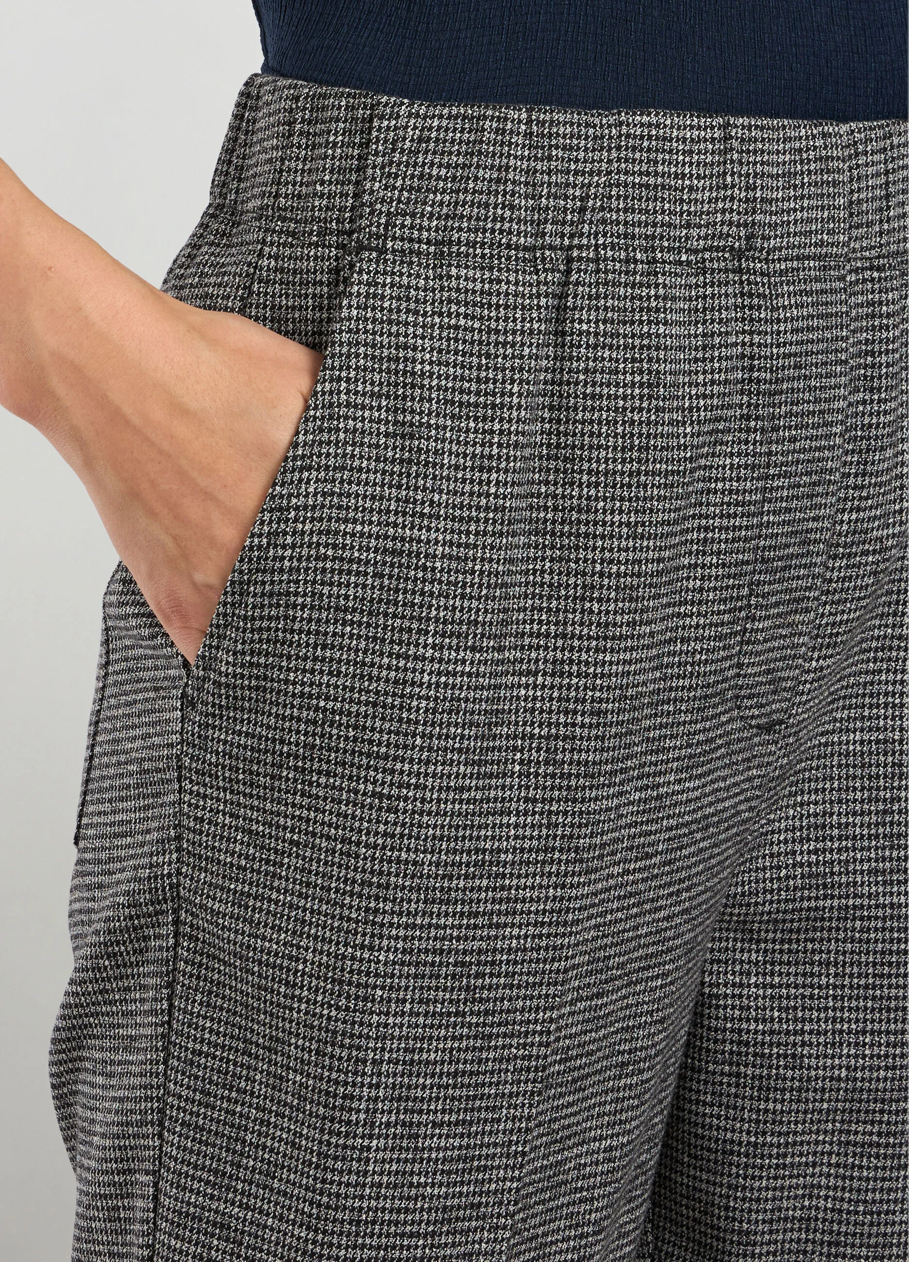 IWIE  Pantaloni micro quadri in misto viscosa donna