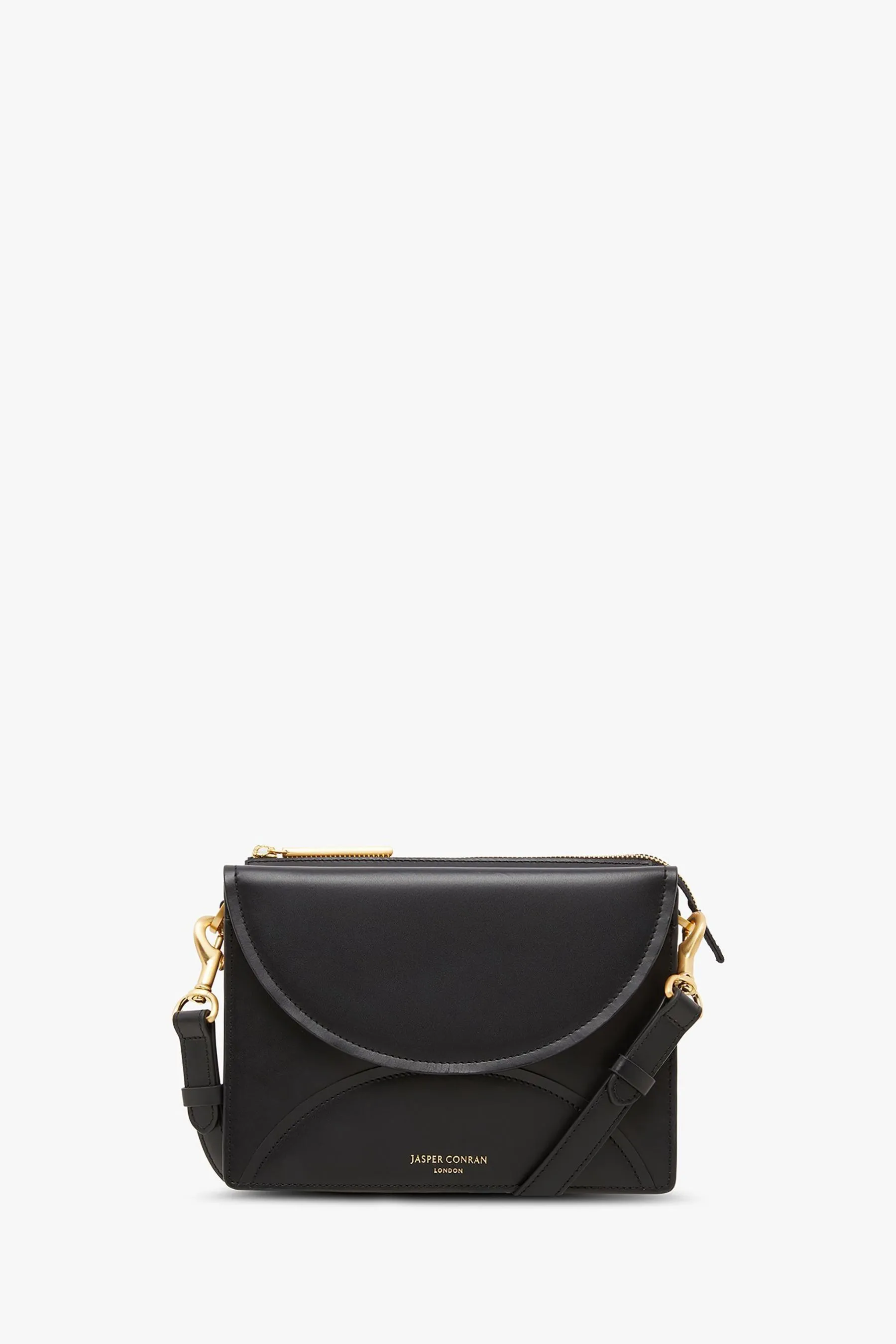Jasper Conran London Darcey Borsa a tracolla con doppia patta in pelle    