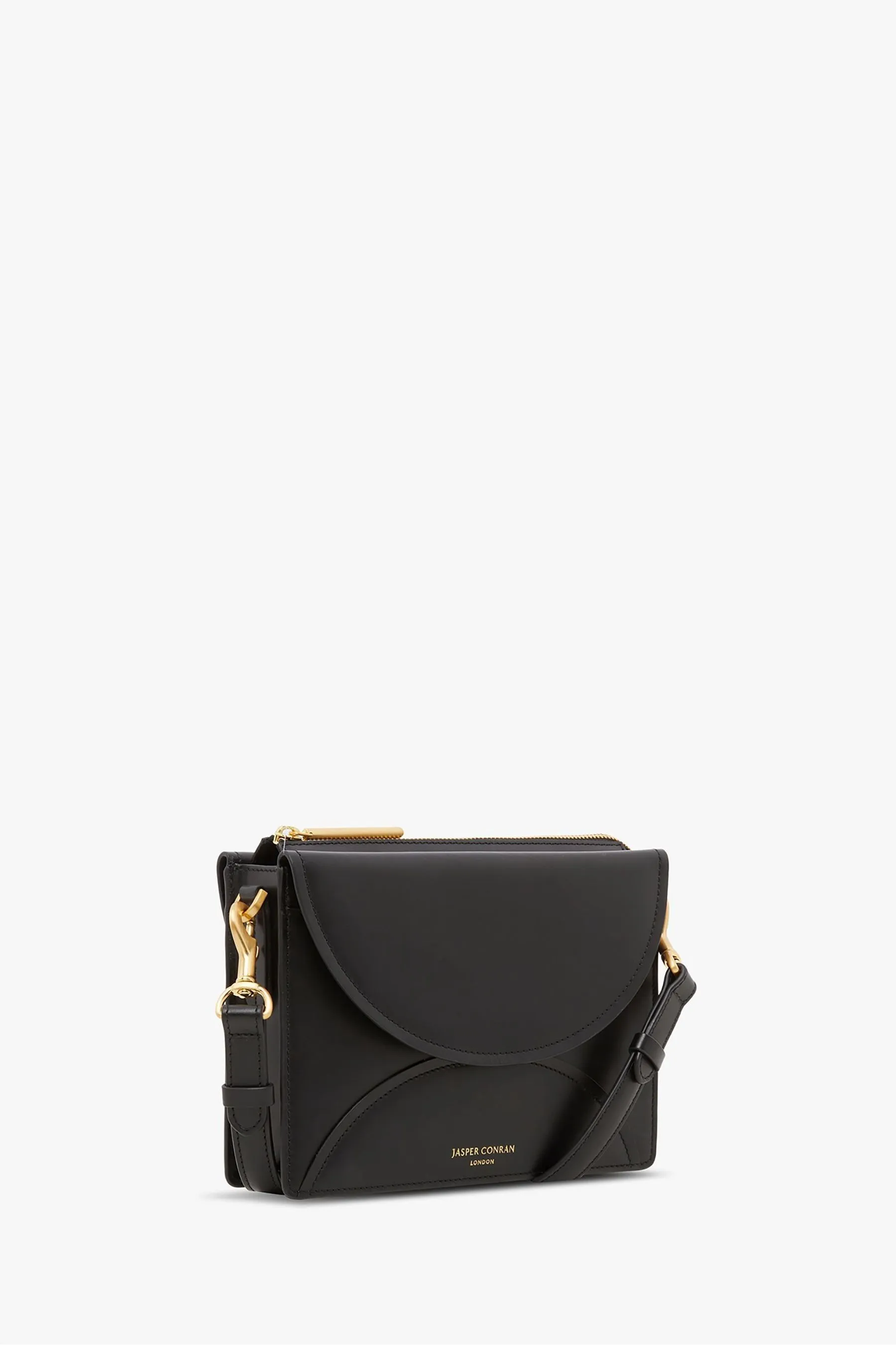 Jasper Conran London Darcey Borsa a tracolla con doppia patta in pelle    
