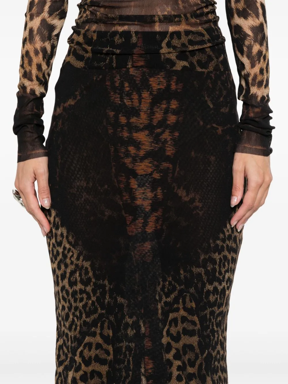 JEAN PAUL GAULTIER GONNA PRINTED LEOPARD