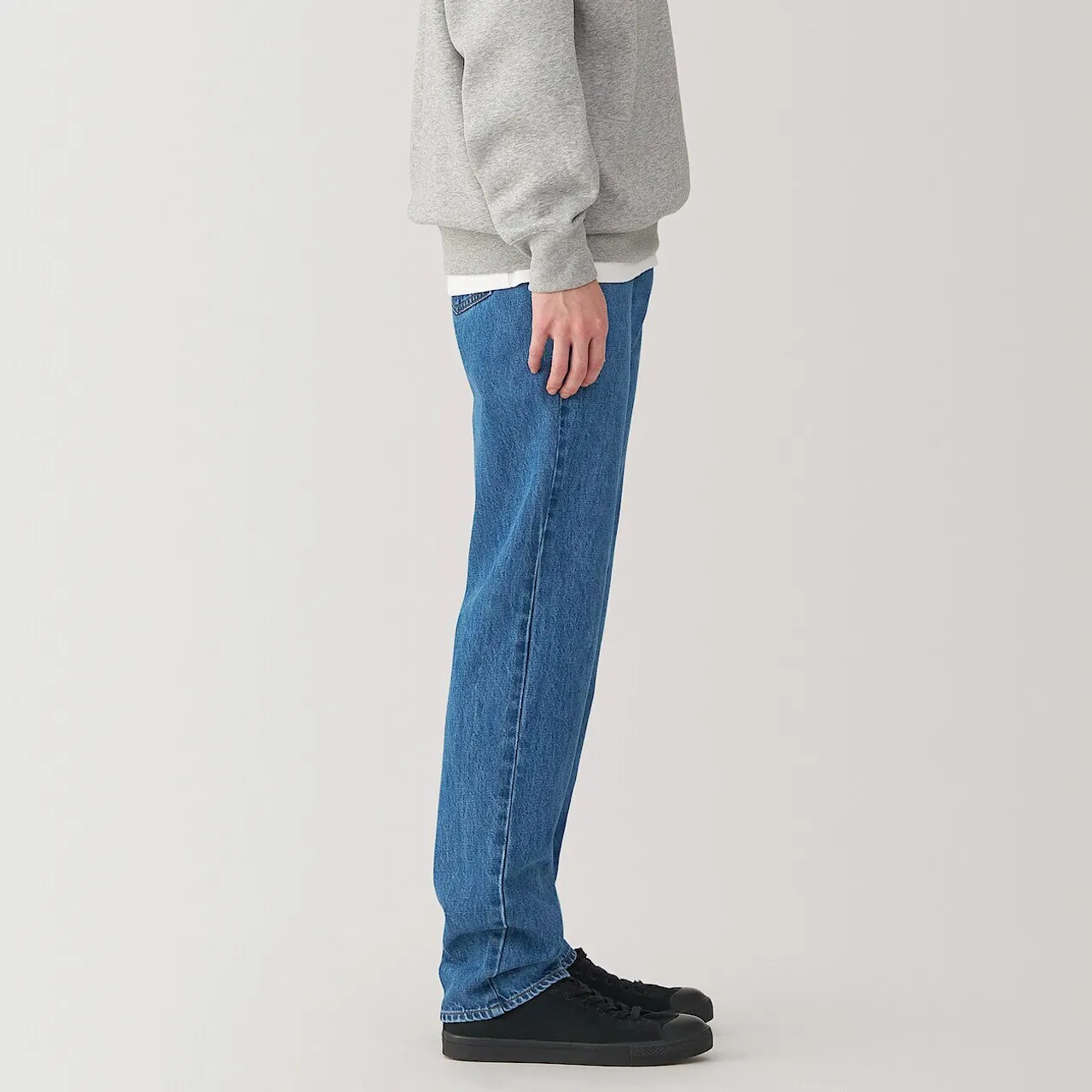 Jeans a Gamba Dritta in Misto Kapok per Uomo