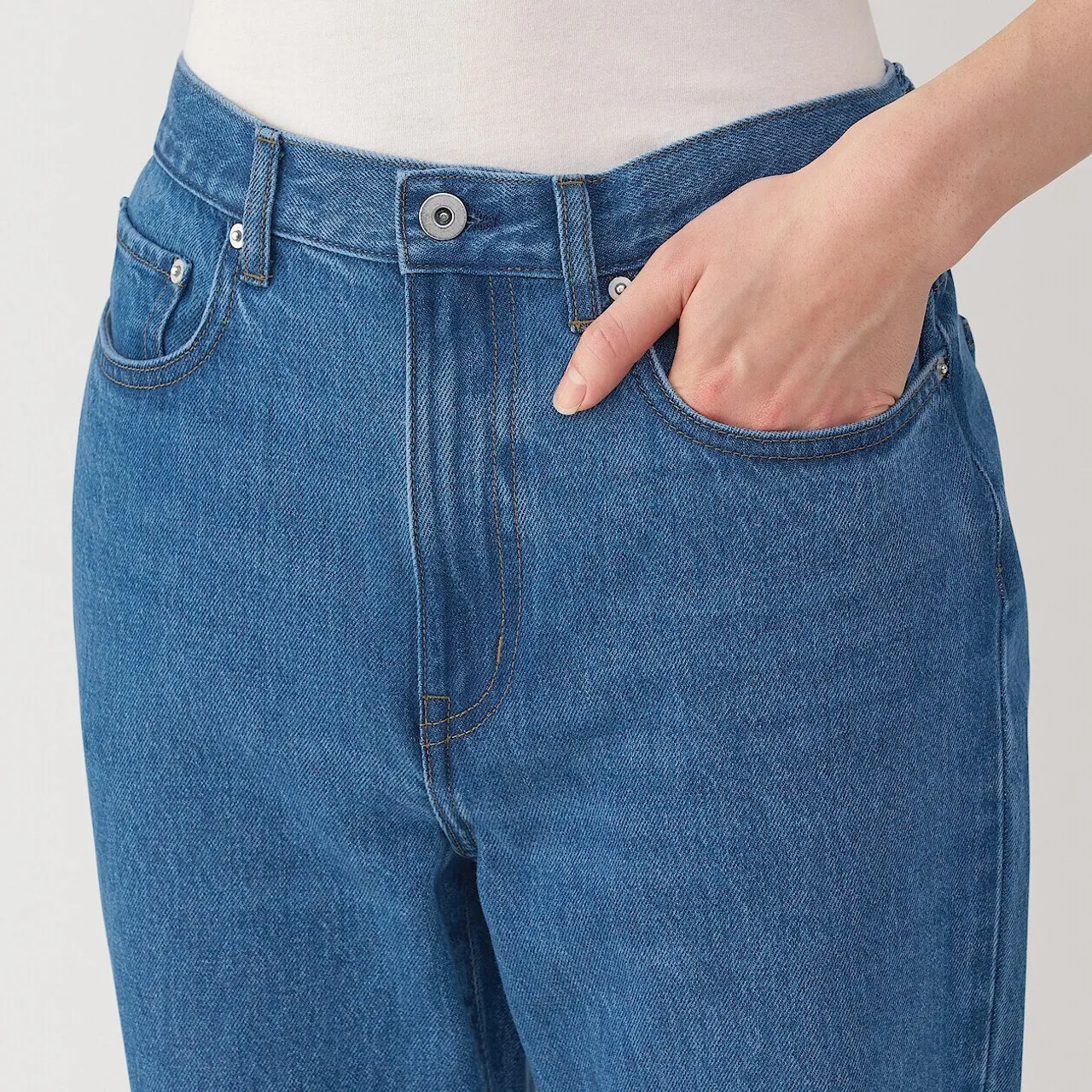 Jeans a Gamba Dritta in Misto Kapok per Uomo
