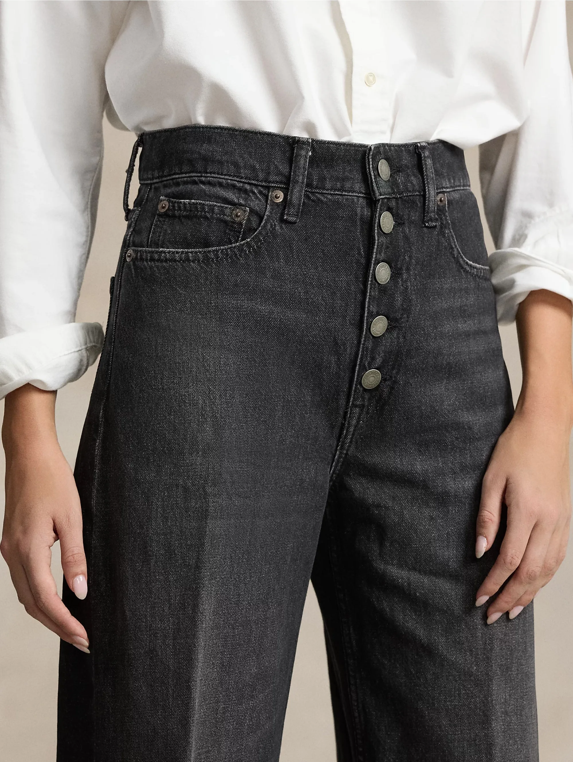 Jeans in Cotone Egiziano Cropped Grigio
