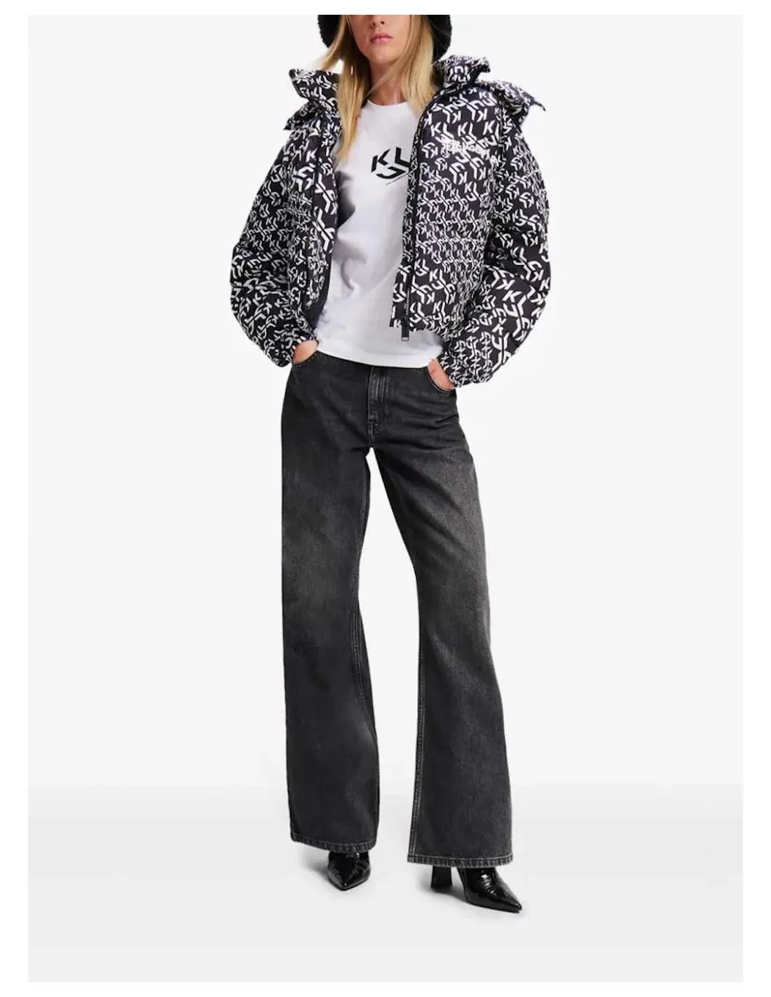 KARL LAGERFELD JEANS GIUBBINO DONNA MONOGRAM PUFFE