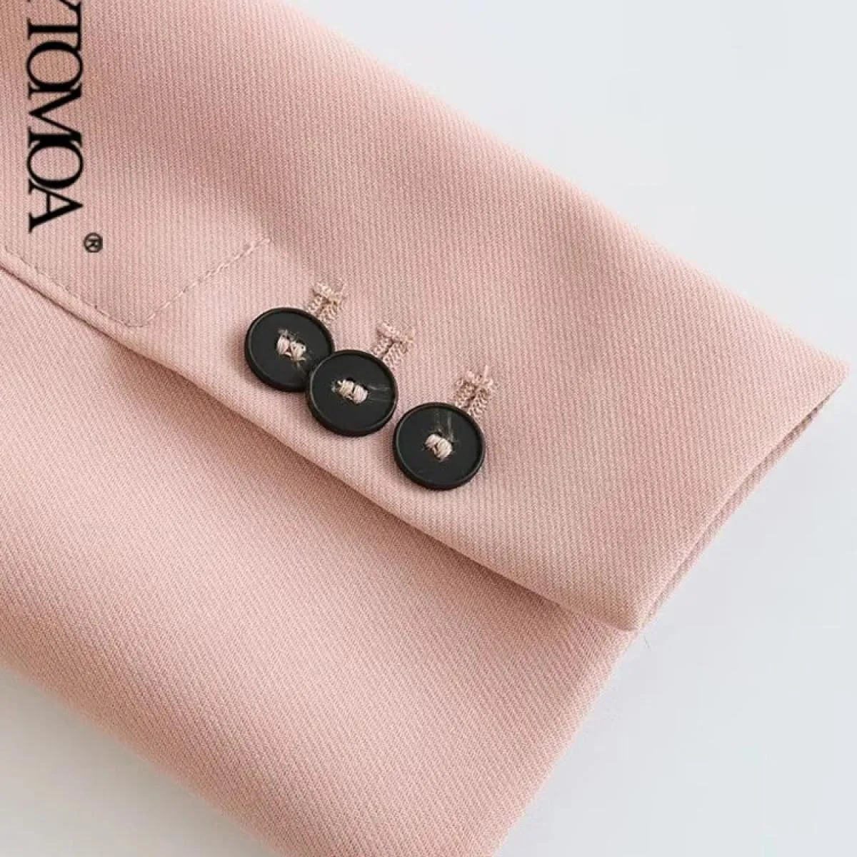Kpytomoa Donna Moda Bottone frontale Abbigliamento da ufficio Blazer Cappotto Vintage Manica lunga Tasche con patta Capispalla f