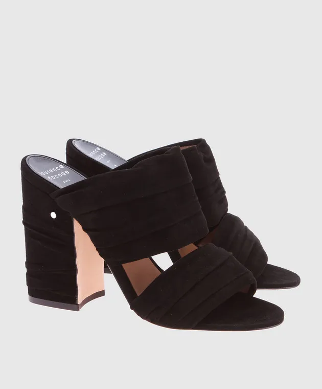 Laurence Dacade Sandali Rona in pelle scamosciata nera RONA