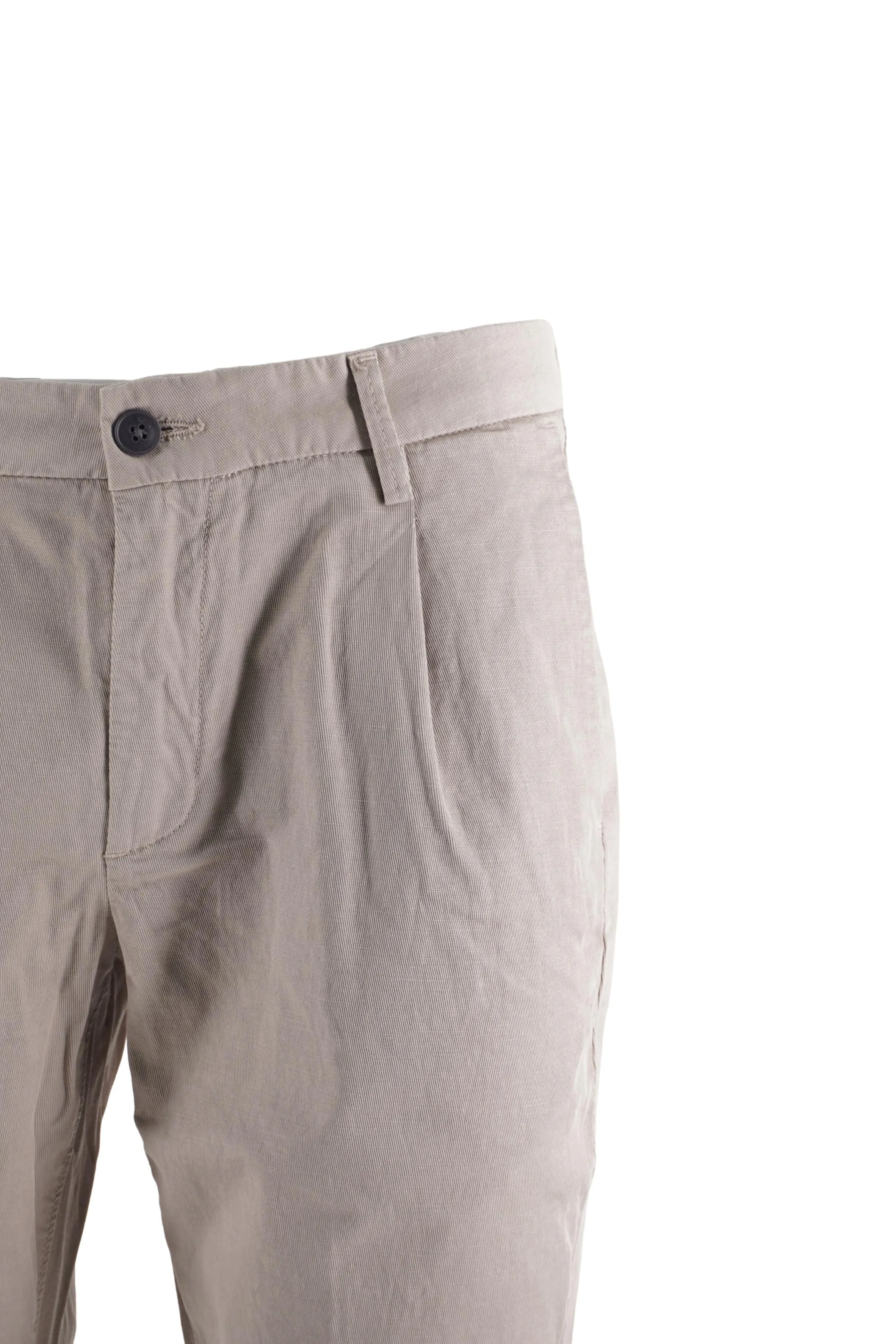 Linen and Cotton Blend Trousers Tom Model / Grey
