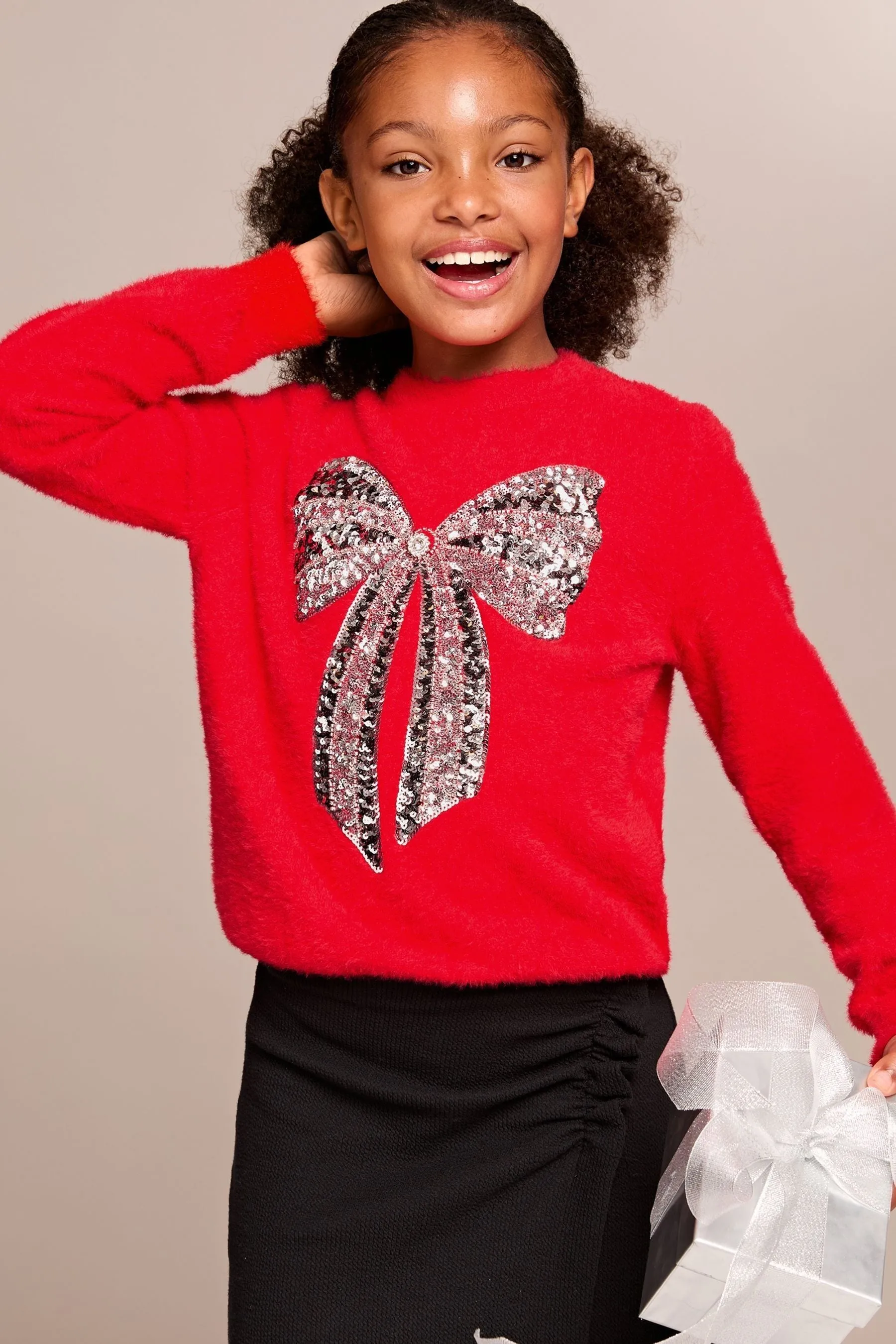 Lipsy Natale Maglione lavorato a maglia (5-16anno)    