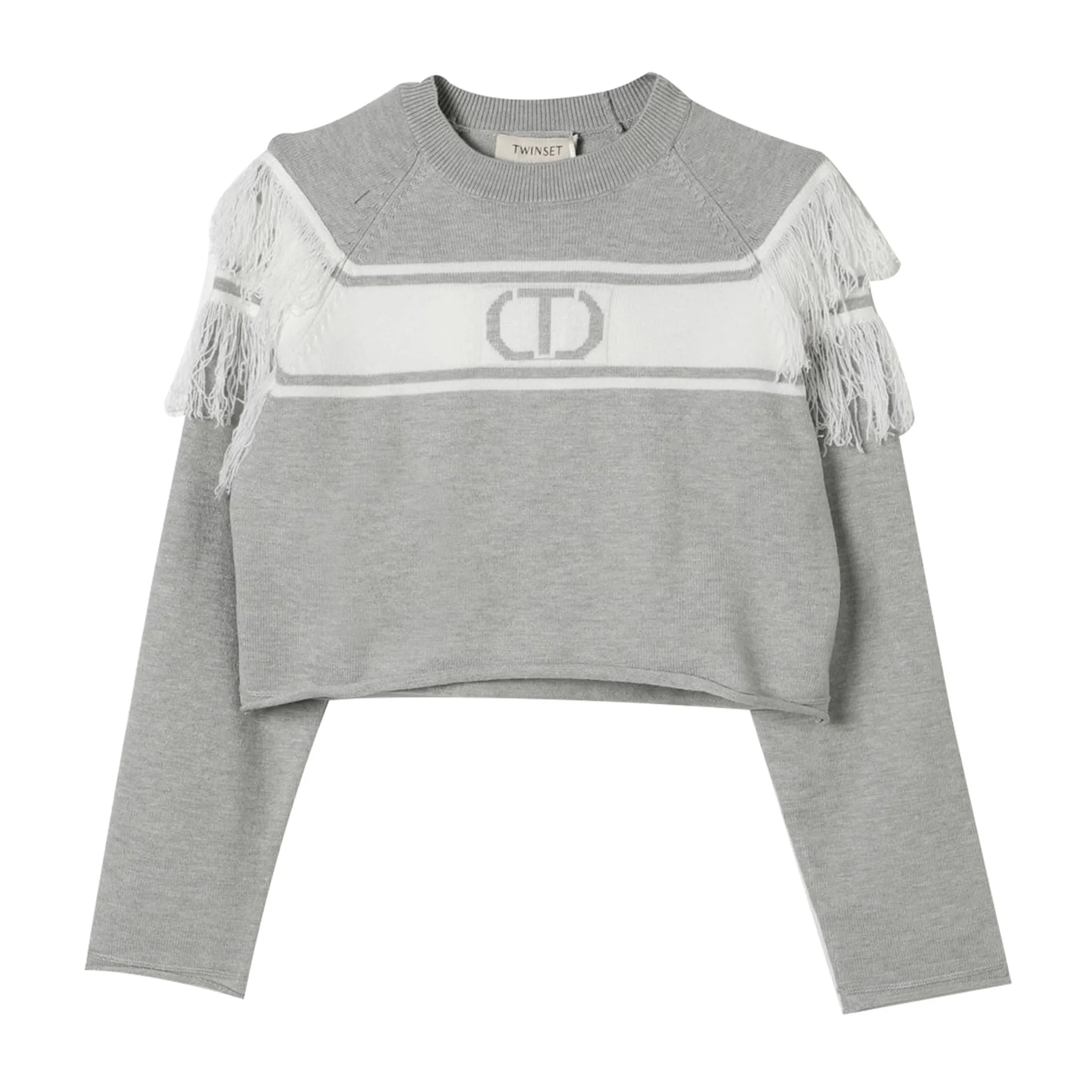 Maglia Bambina cropped con frange