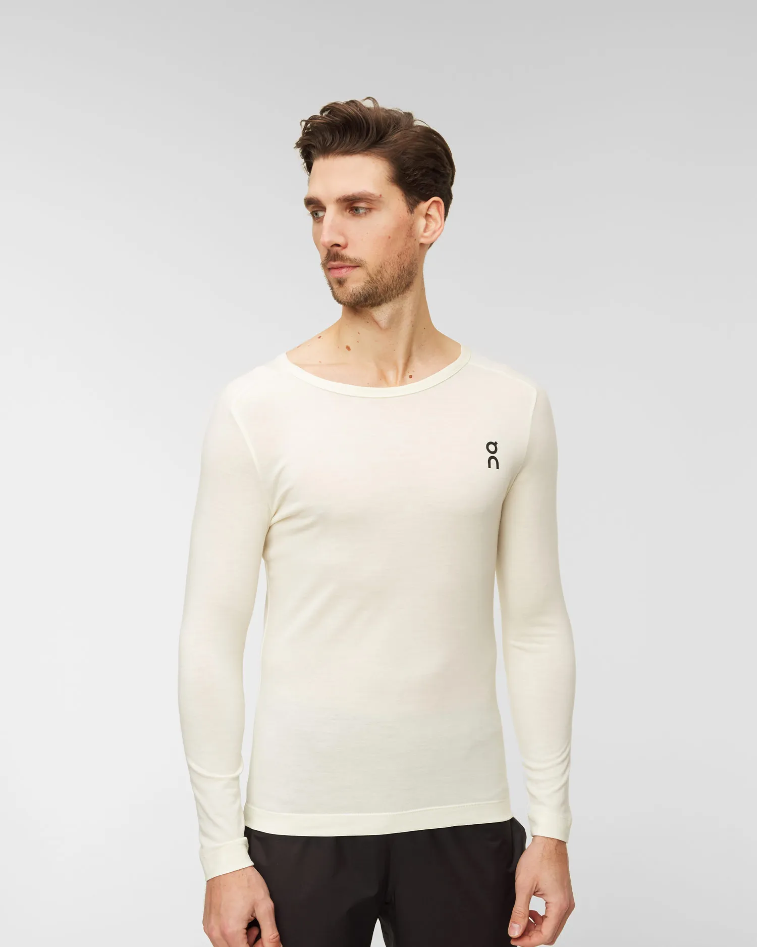 Maglietta a maniche lunghe da uomo On Running Merino Long-T 19301089-undyed-white