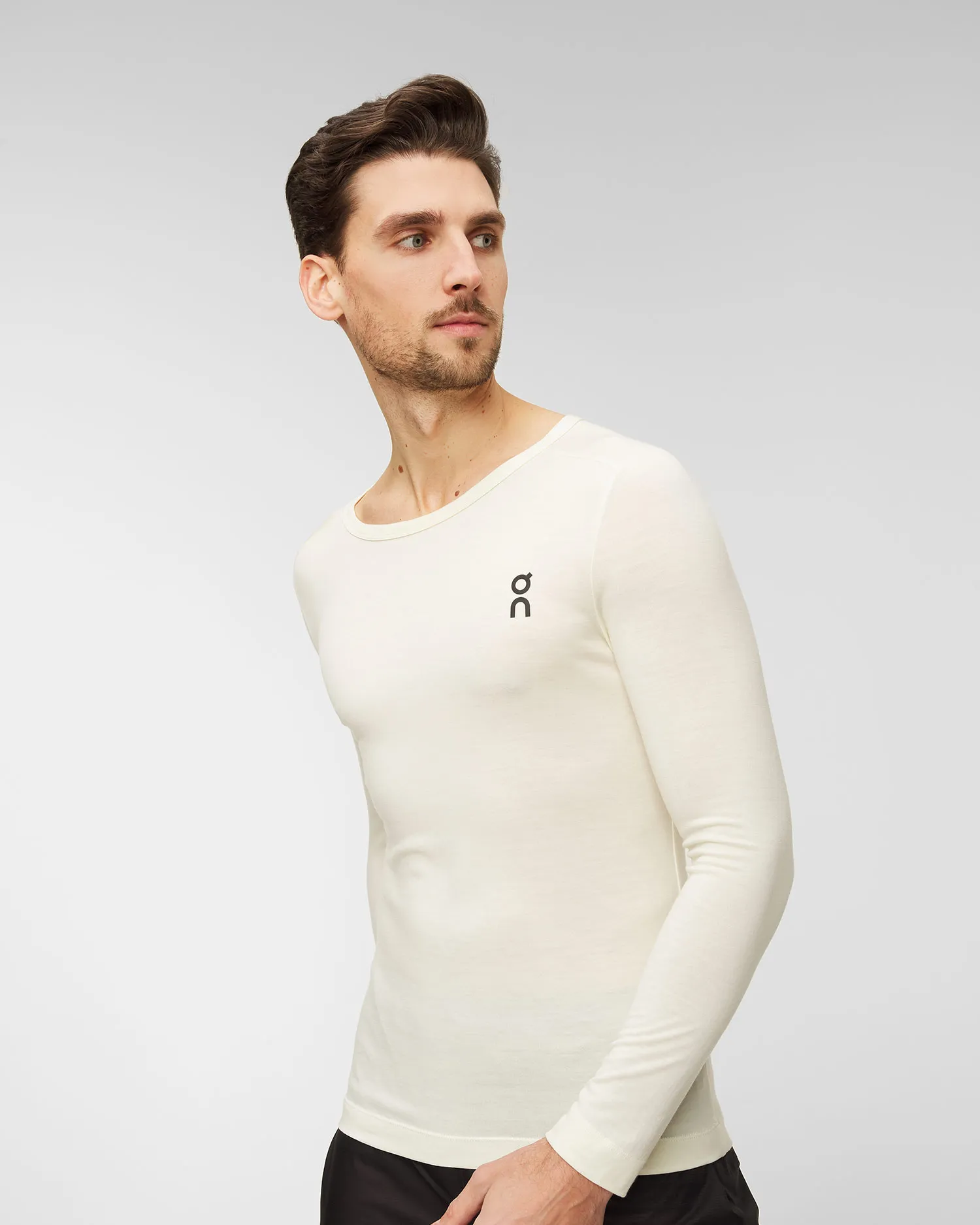 Maglietta a maniche lunghe da uomo On Running Merino Long-T 19301089-undyed-white
