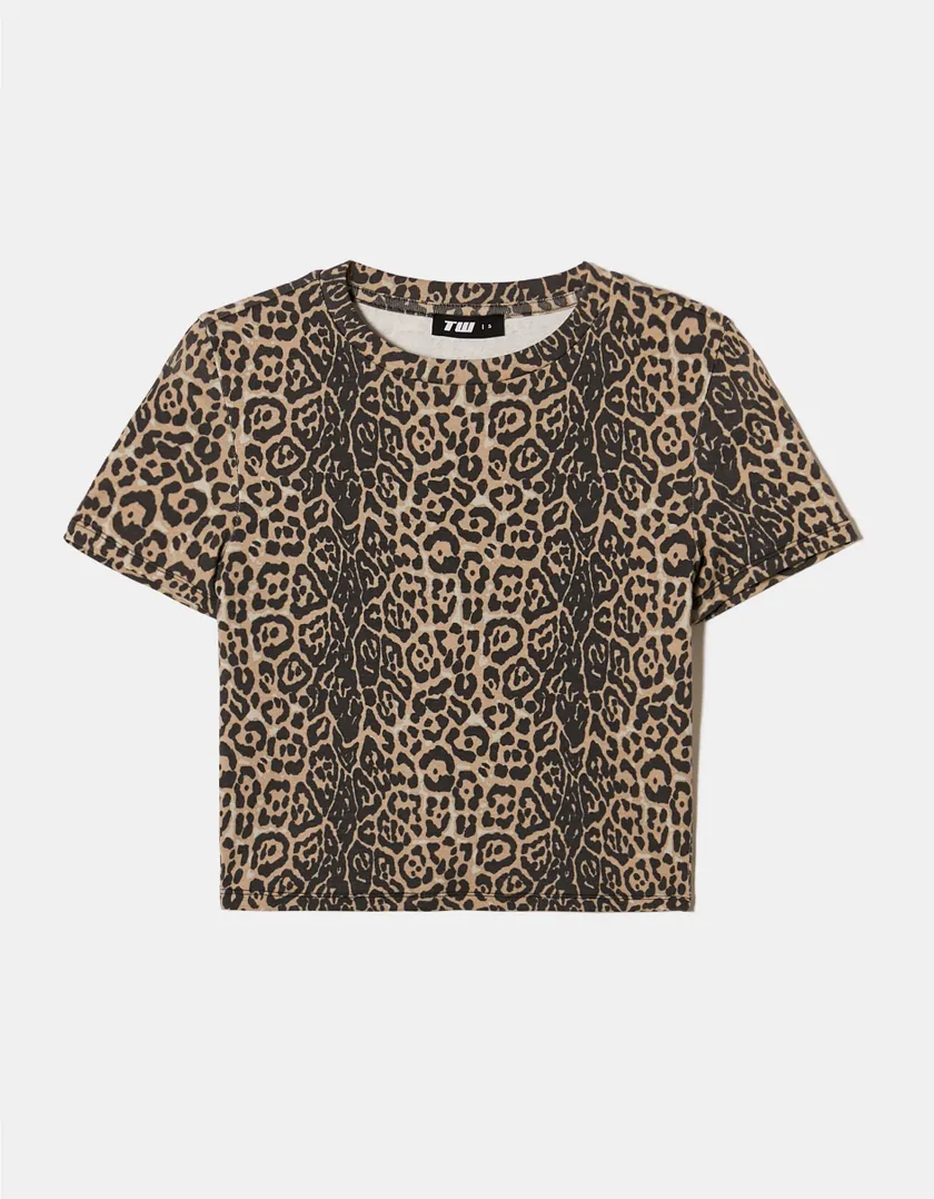 Maglietta Corta Stampa Animalier Leo  