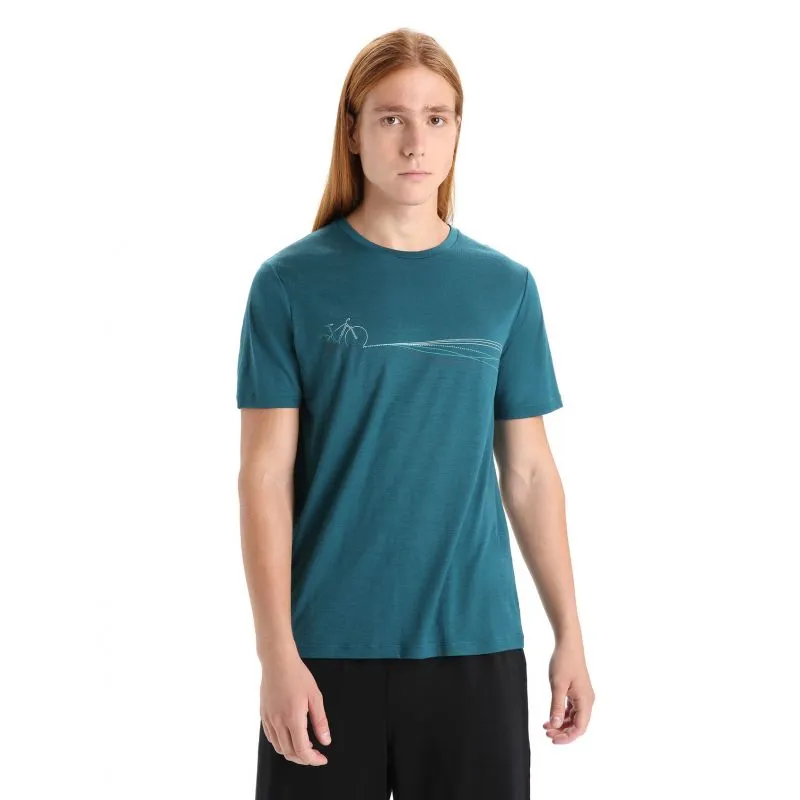 Maglietta Icebreaker Tech Lite II Cadence Paths (Green Glory) Uomo