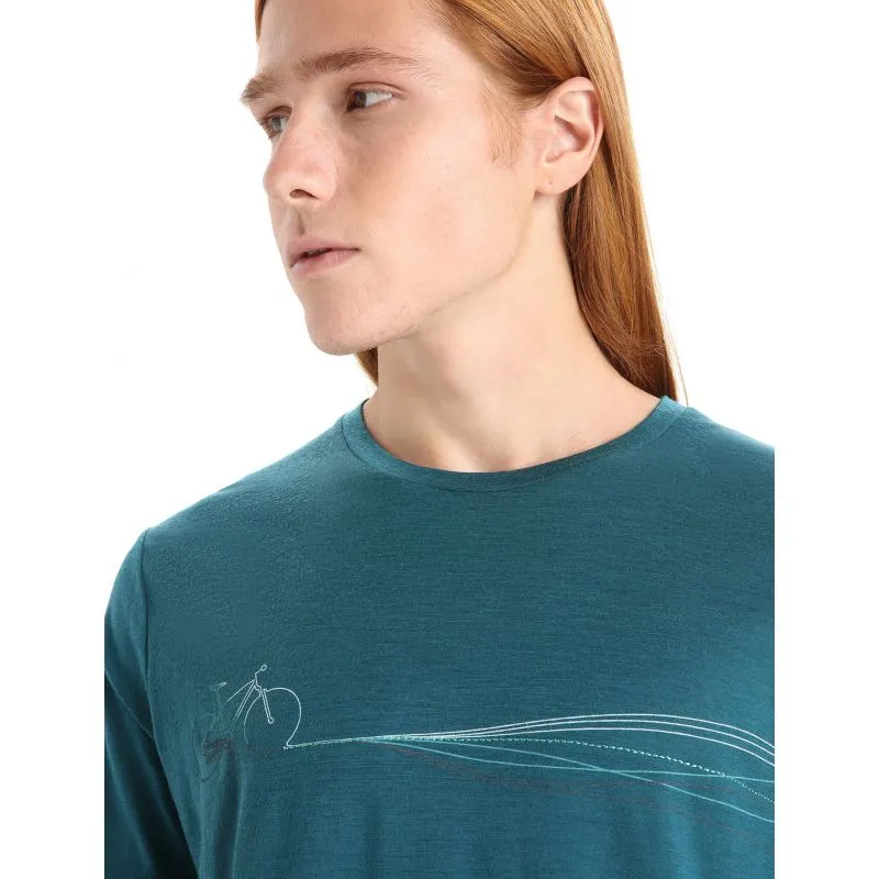 Maglietta Icebreaker Tech Lite II Cadence Paths (Green Glory) Uomo