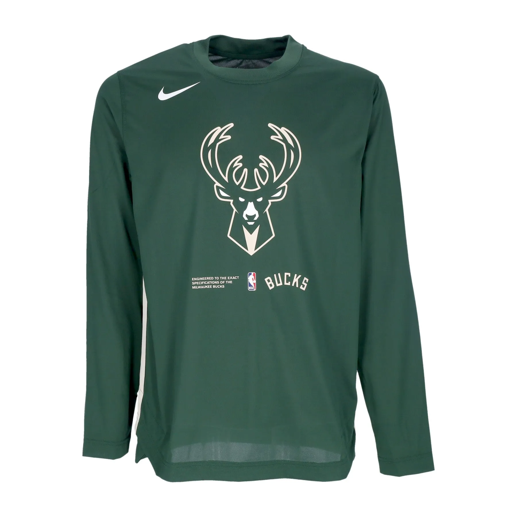 Maglietta Manica Lunga Uomo Nba Pregame Dri-fit L/s Top Milbuc Fir/flat Opal