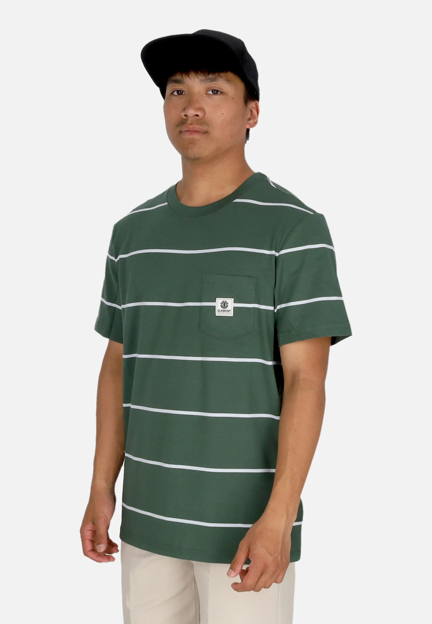 Maglietta Uomo Basic Pocket Label Tee Garden Topiary Stripes