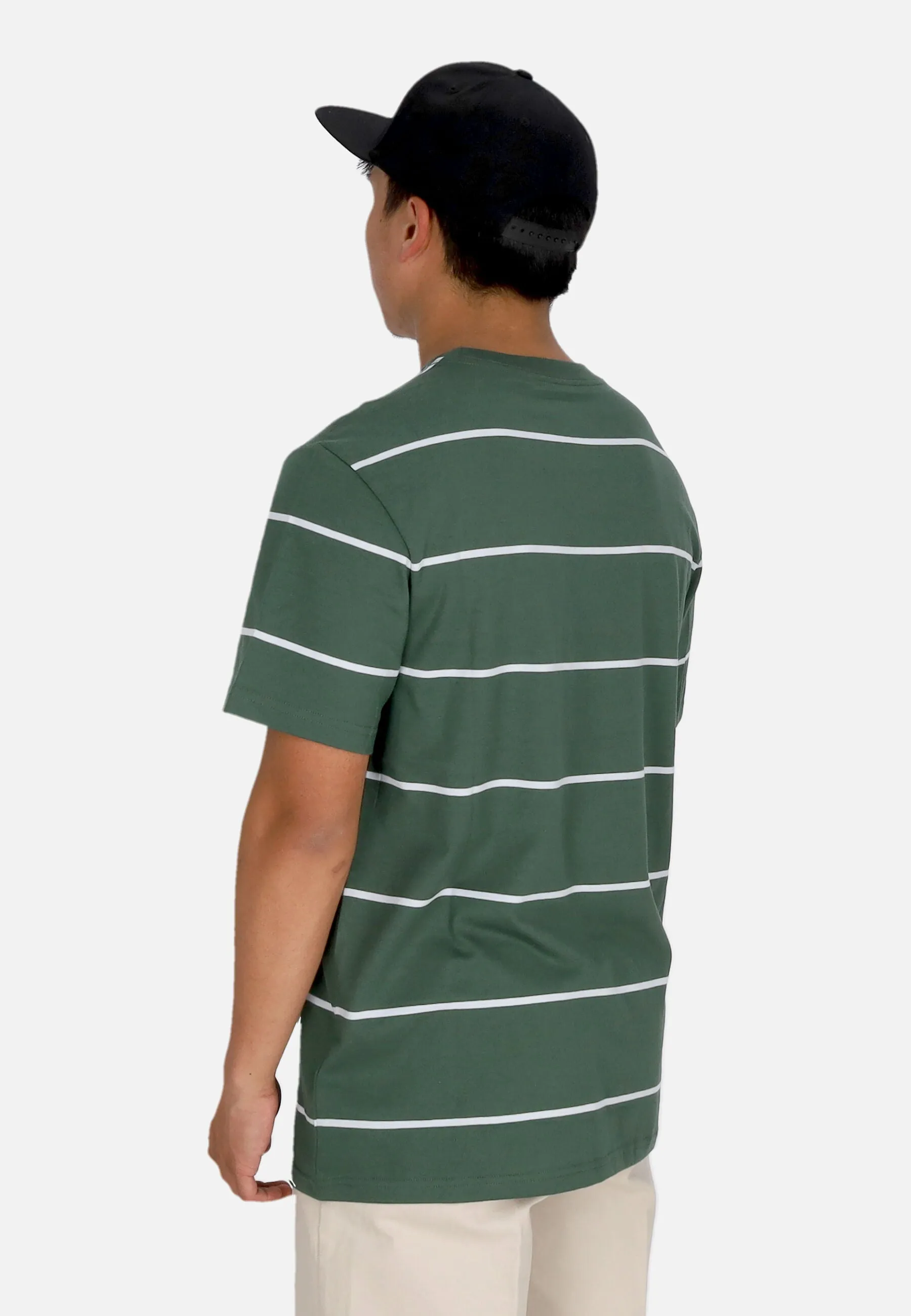 Maglietta Uomo Basic Pocket Label Tee Garden Topiary Stripes