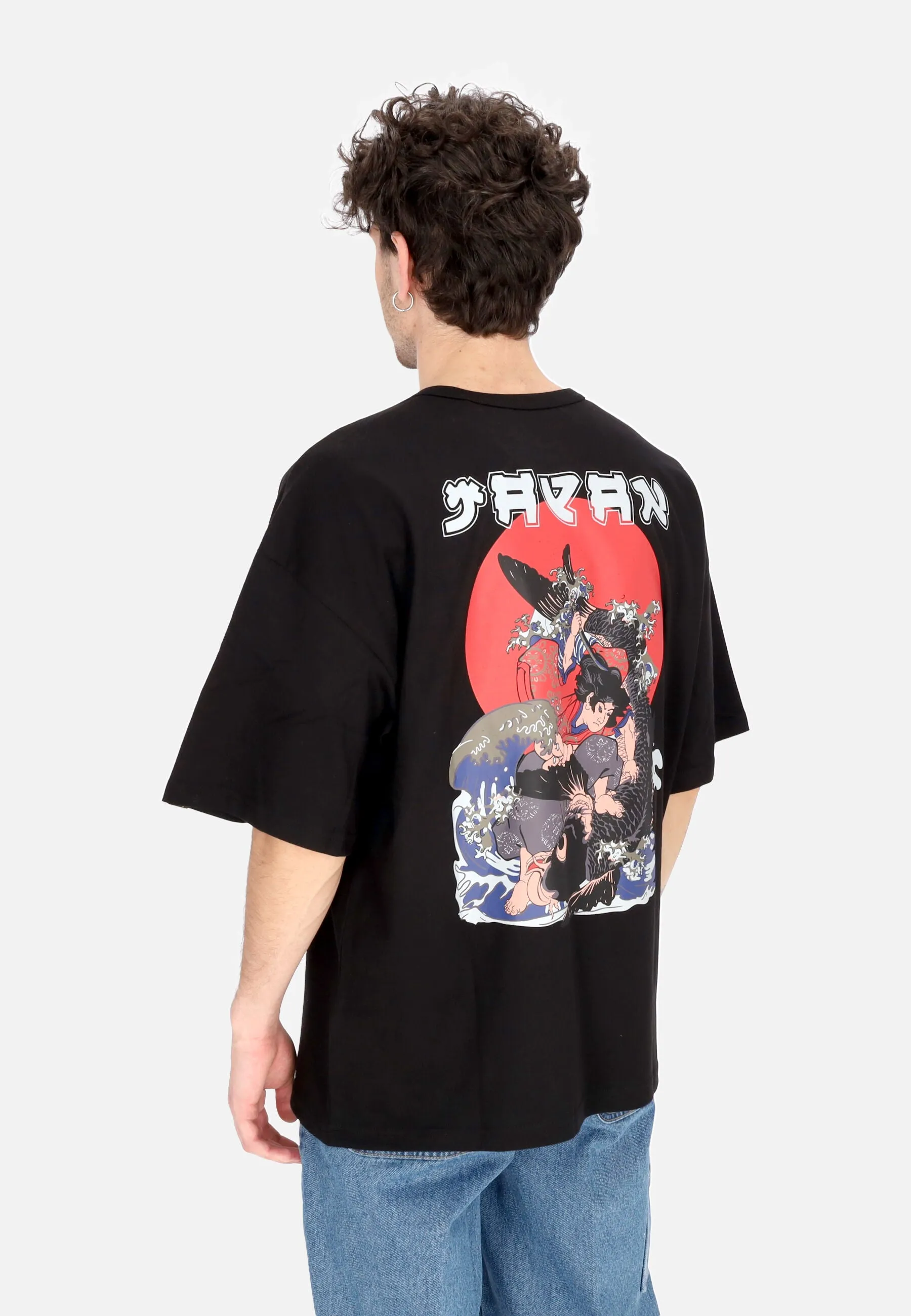 Maglietta Uomo Japan Wave Warrior Tee Black