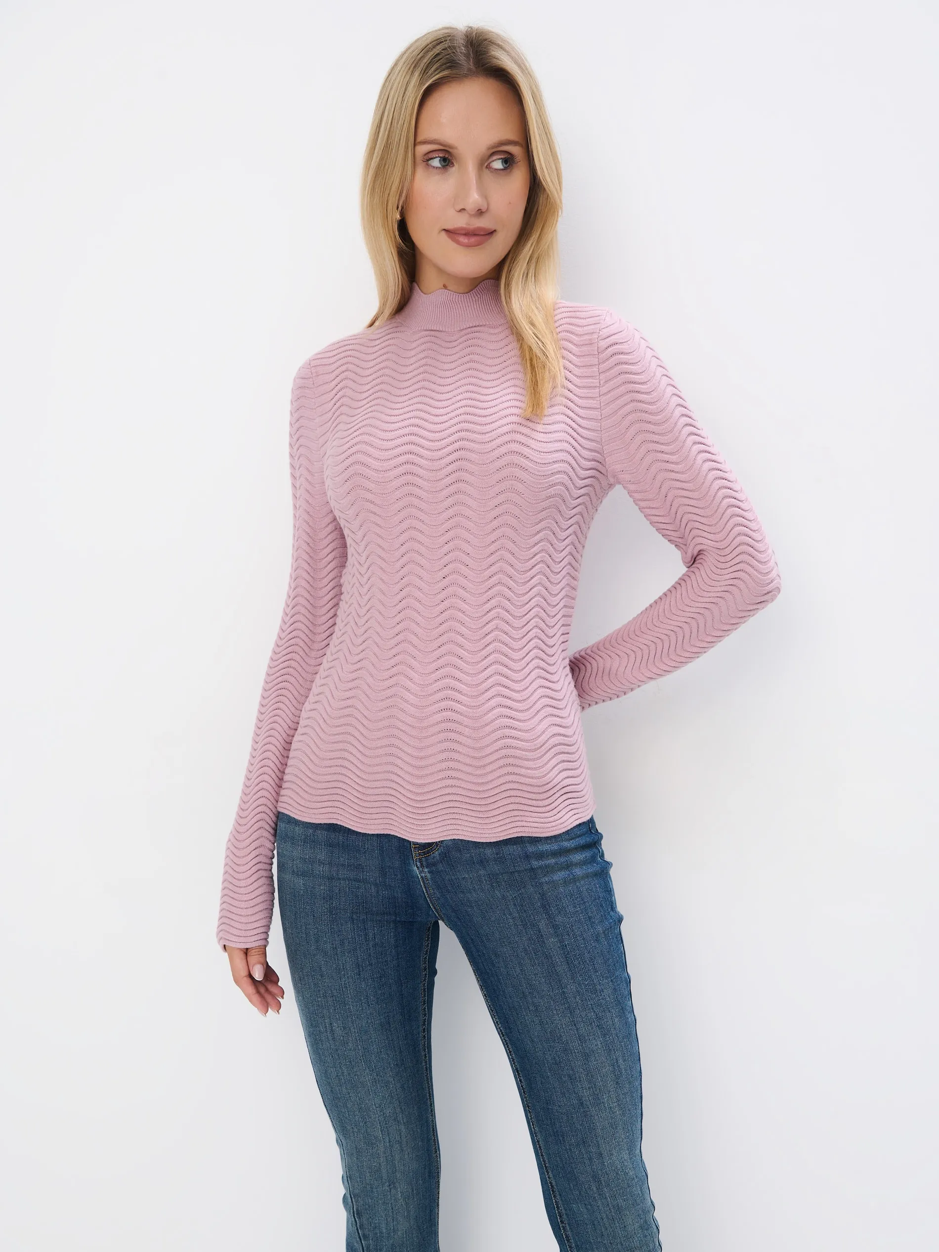 Maglione con collo rialzato