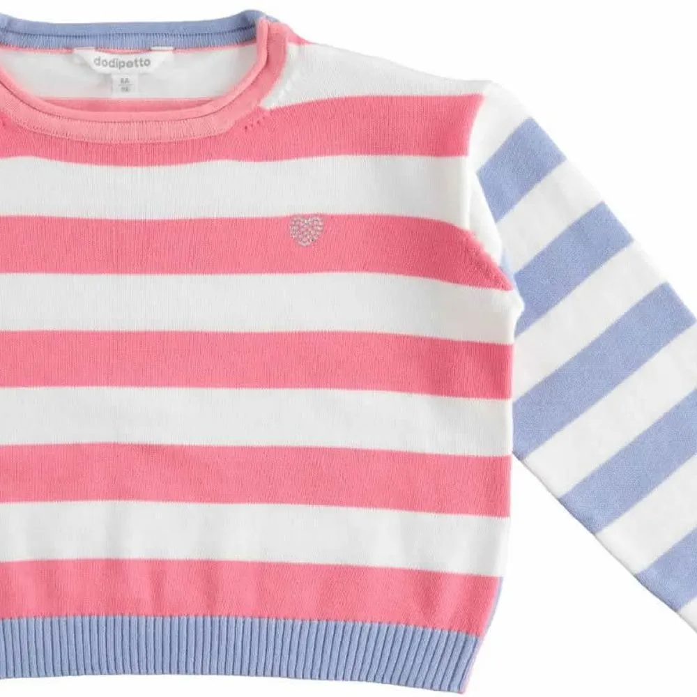 maglione girocollo di cotone 5j232 bambina dodipetto 