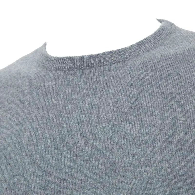 Maglione girocollo grigio in cashmere 