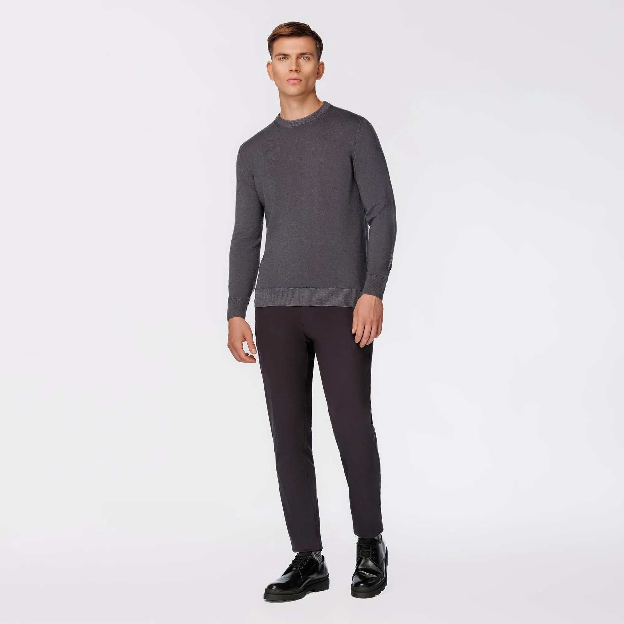 Maglione Girocollo Lana Grigio