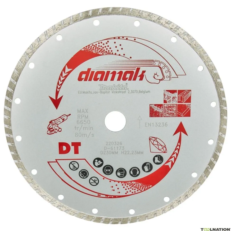Makita Accessori D-61173 Disco diamantato 230 x 22,23 x 3,0 mm Turboband