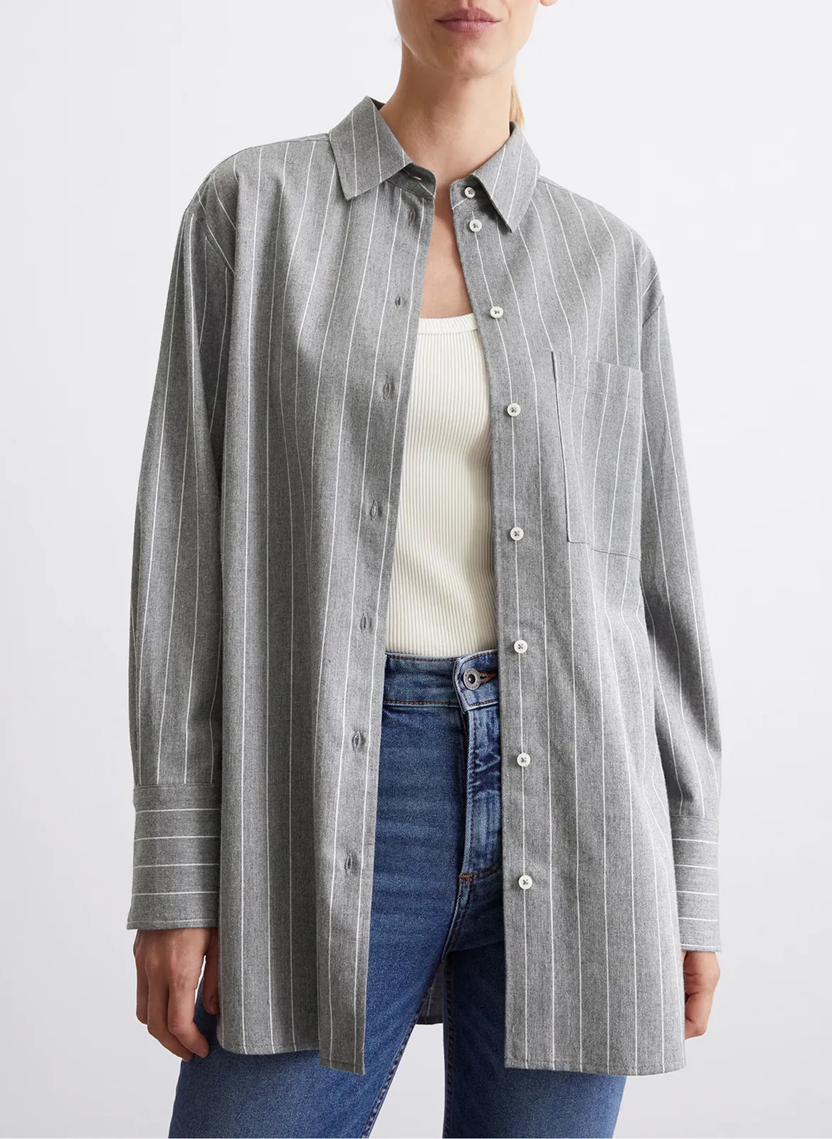  MARC O'POLO   Camicia ampia a righe in cotone biologico con colletto classico | Multicolore