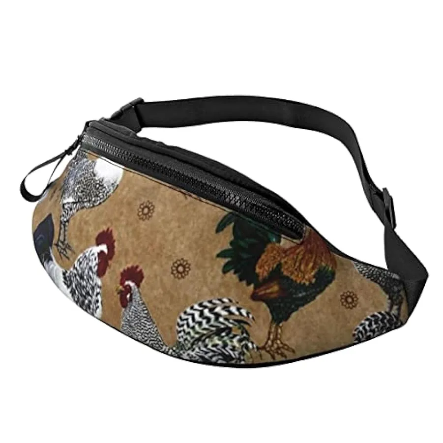 Marsupio con stampa di gallo, marsupio, marsupio con cintura, Nero , Taglia unica 244902182