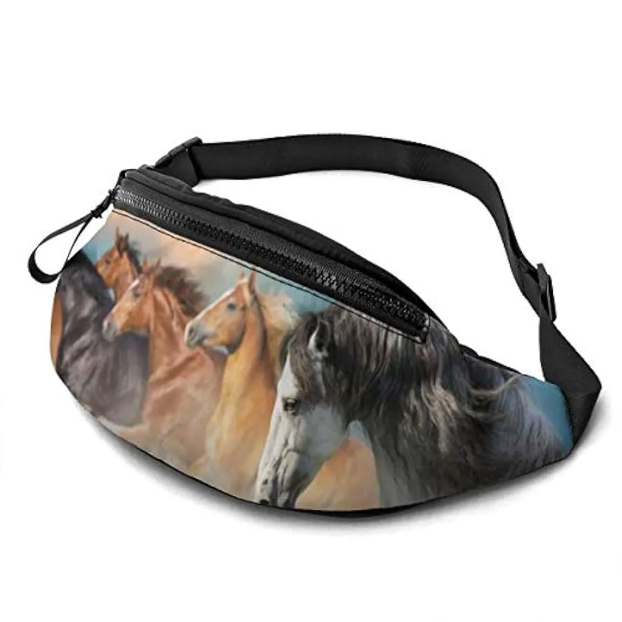 Marsupio,marsupio da cavallo da corsa con foro per le cuffie marsupio tasca a tracolla regolabile moda marsupio per donna uomo b