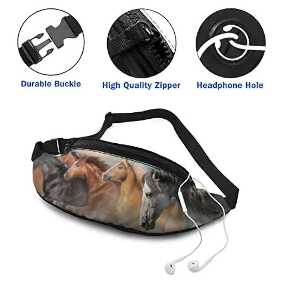 Marsupio,marsupio da cavallo da corsa con foro per le cuffie marsupio tasca a tracolla regolabile moda marsupio per donna uomo b