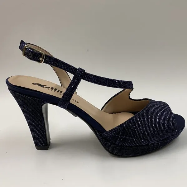 MELLUSO J594B SANDALO ELEGANTE IN TESSUTO BLU'