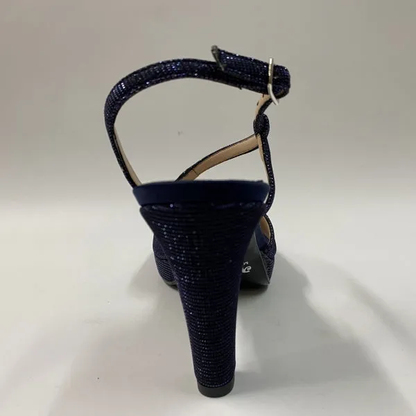 MELLUSO J594B SANDALO ELEGANTE IN TESSUTO BLU'