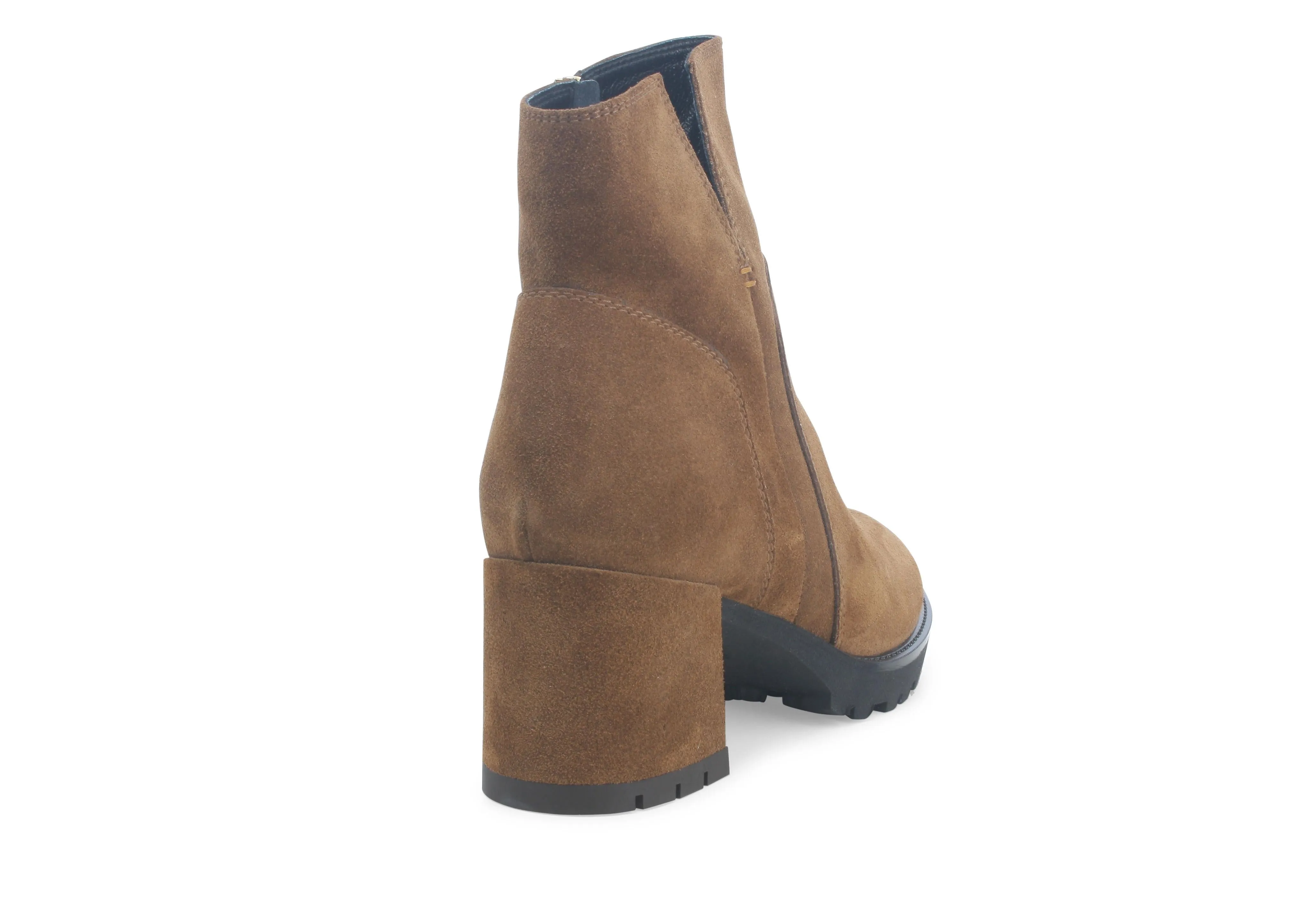 Melluso Stivaletti Invernali Made in Italy Tacco Comodo in Camoscio