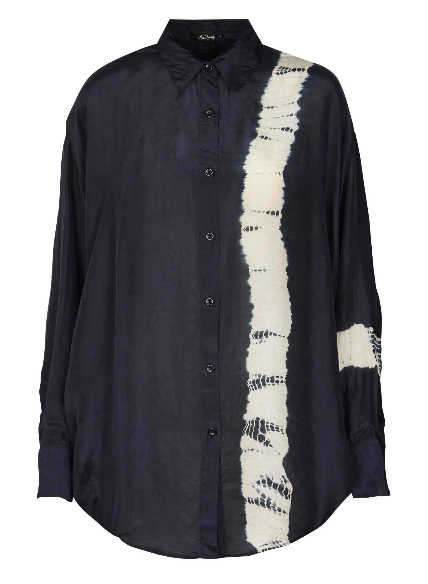  MES DEMOISELLES   LIDY - Camicia oversize con collo classico in seta | Nero