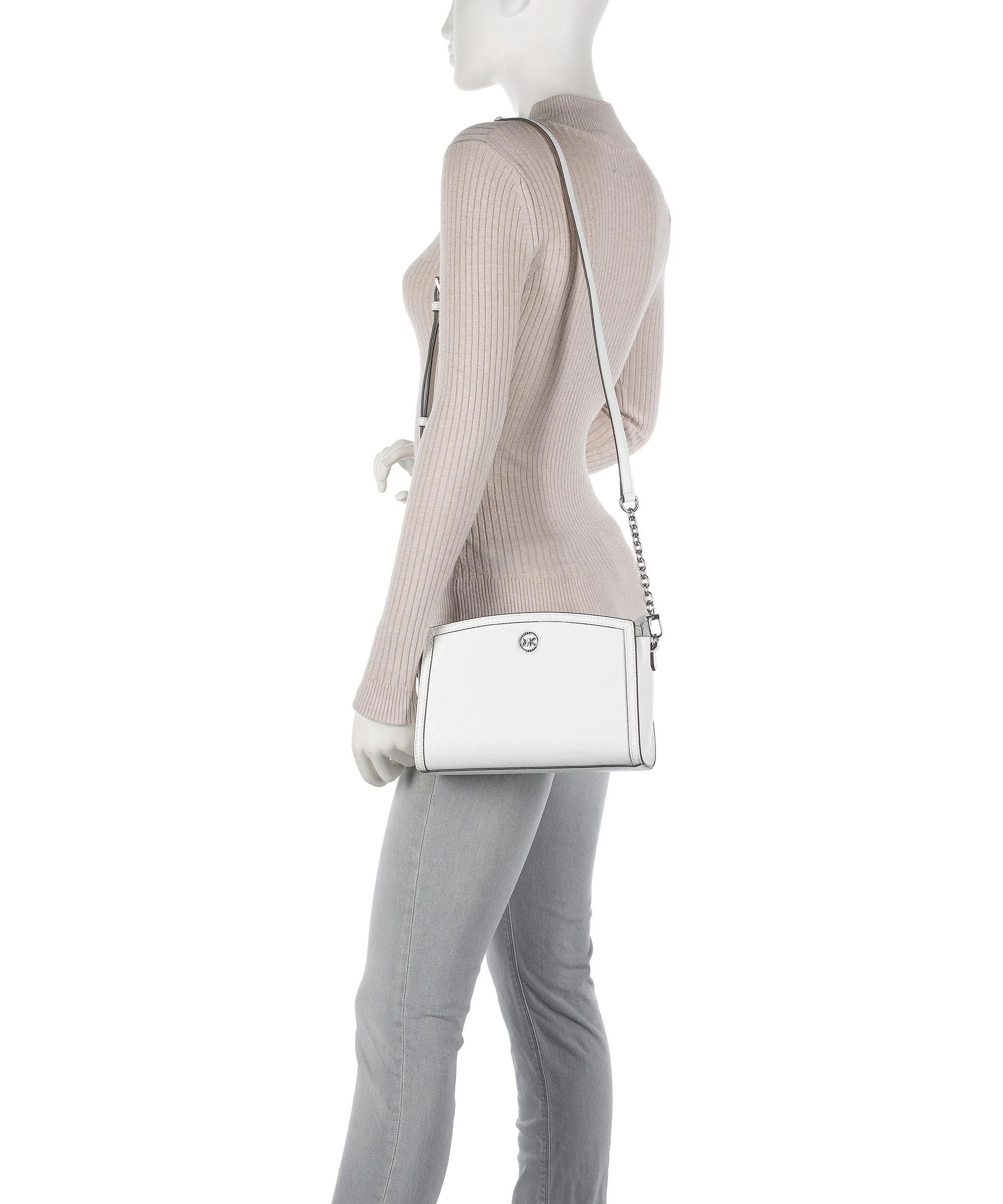  Michael Kors Chantal Borsa a tracolla pelle di vacchetta grana bianco  