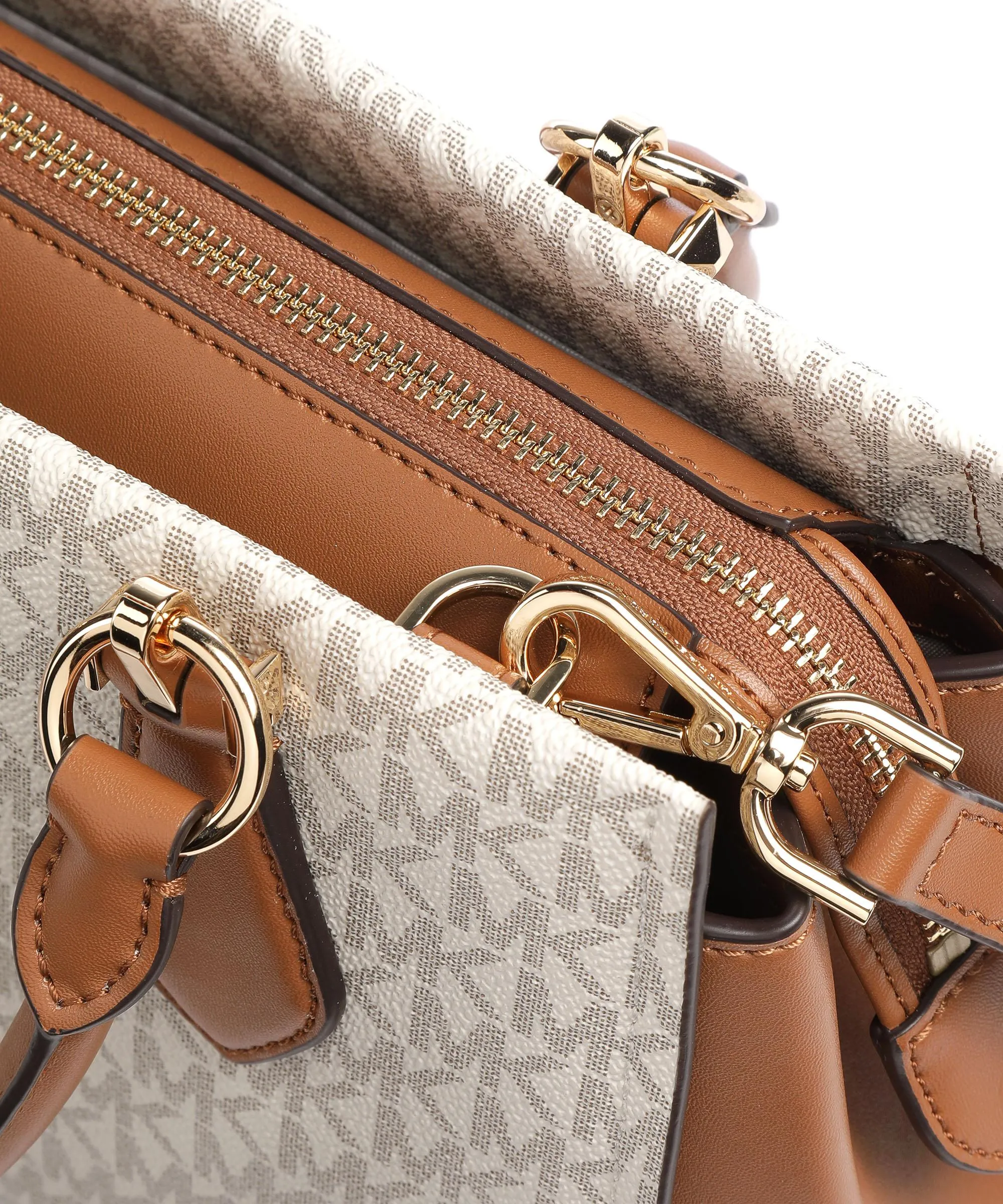  Michael Kors Marilyn Borsa a mano tela avorio/marrone  