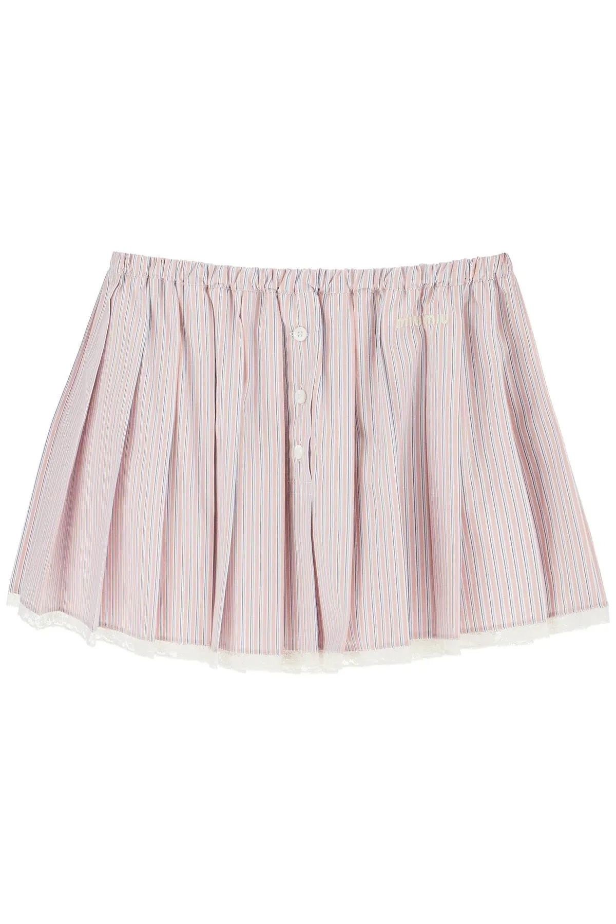Minigonna in cotone a righe