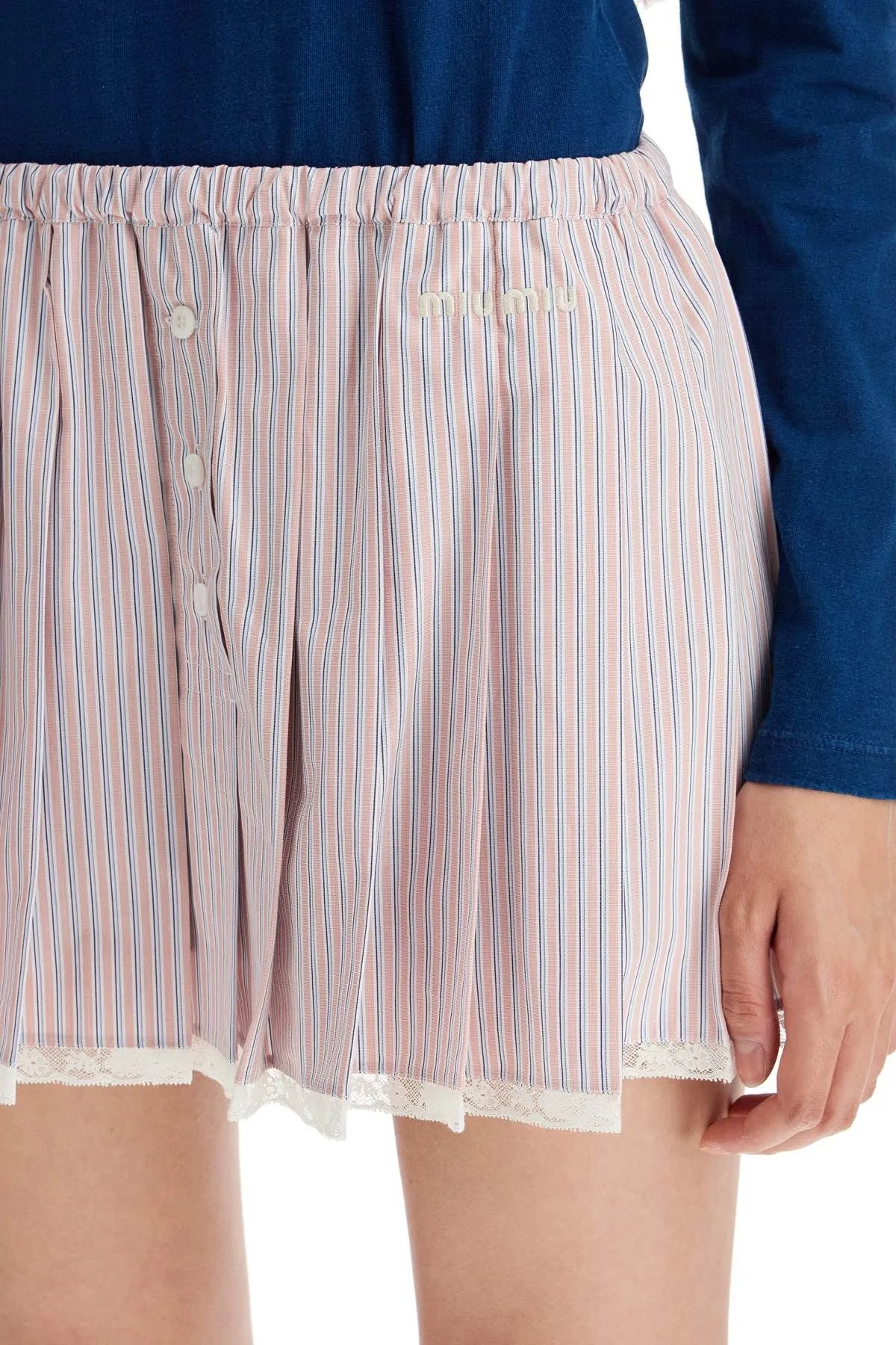Minigonna in cotone a righe