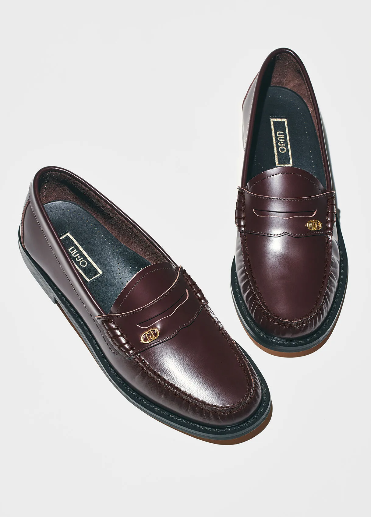 Mocassini bordeaux in pelle